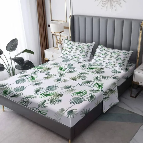 Vista 9 de Sábanas para plantas tamaño individual, sábanas botánicas de hojas, sábanas y fundas de almohada estampadas de 3 piezas, sábana bajera ajustable