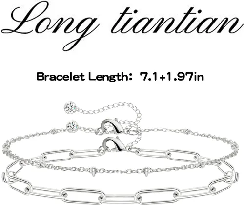 Vista 125 de Long tiantian Pulsera de oro gruesa para mujer, pulseras de oro delicadas, pulseras para mujer, pulseras apilables de eslabones de cadena