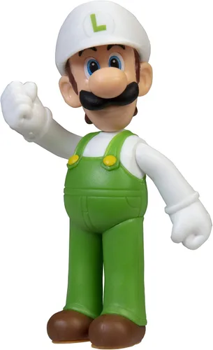 Vista 2 de Super Mario Figura de acción de 2.5 pulgadas, juguete coleccionable Luigi de pie de fuego