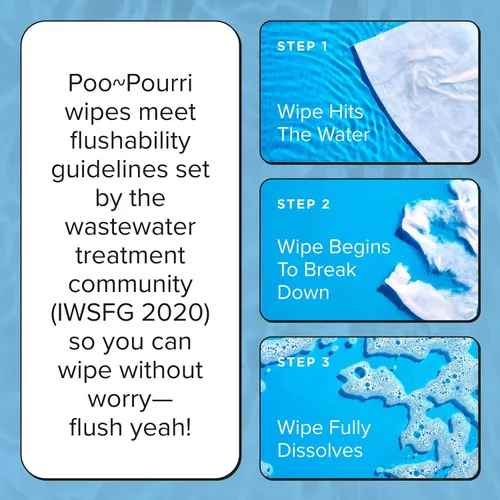 Vista 3 de Poo~Pourri Toallitas desechables, sin perfume, caja dispensadora de 50
