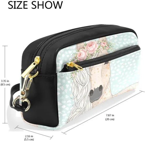Vista 3 de Estuche para lápices de caballo de flores para niños, estudiantes, papelería, estuche para lápices, bolsa para niños y niñas, organizador