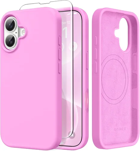 Vista 240 de GONEZ Funda magnética para iPhone 12 Case / 12 Pro Case, compatible con MagSafe, [protector de pantalla + protector de lente de cámara], funda