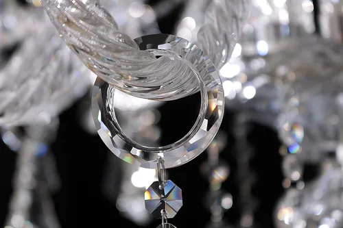Vista 7 de ARRKOYAA - Candelabro de cristal K9 transparente de 15 luces modernas y lujosas, lámpara colgante de vela, iluminación de techo para comedor, sala