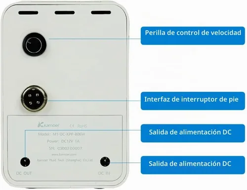 Vista 5 de Kamoer Flujo bajo variable inteligente 1.1 fl oz/min de la bomba