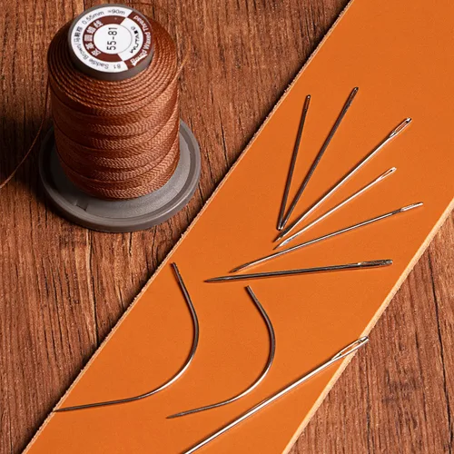 Vista 5 de WUTA Juego de agujas de coser a mano de hilo encerado, suministros de costura de cuero para tapicería del hogar, bolsas de lona de cuero, sofá