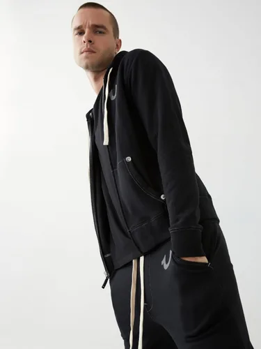 Vista 7 de True Religion - Sudadera con capucha y cremallera con logotipo de Buda para hombre