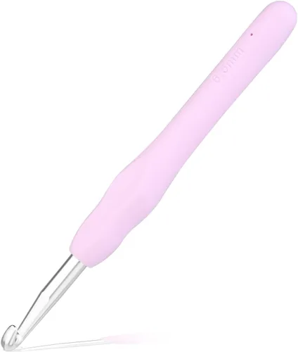 Vista 17 de Gancho de ganchillo de 0,5 mm, mango ergonómico para manos con artritis, agujas de tejer extra largas para principiantes y lana para ganchillo