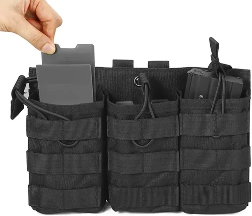 Vista 5 de Juego de inserción de bolsa de revista, clip M4 AK 5.56 7.62 Mag bolsa portador clip táctico caza CS tiroteo accesorios militares