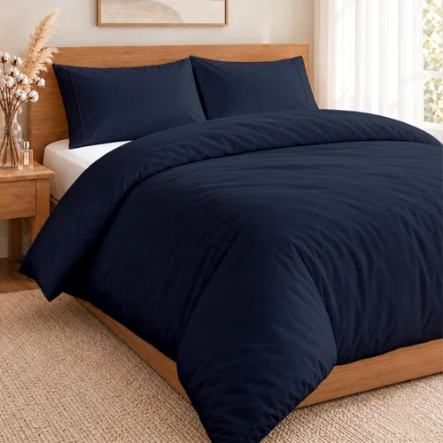 Vista 81 de ARlinen Juego de funda de edredón de tamaño individual, 100% algodón egipcio, juego de ropa de cama de 3 piezas con cierre de cremallera, incluye 1