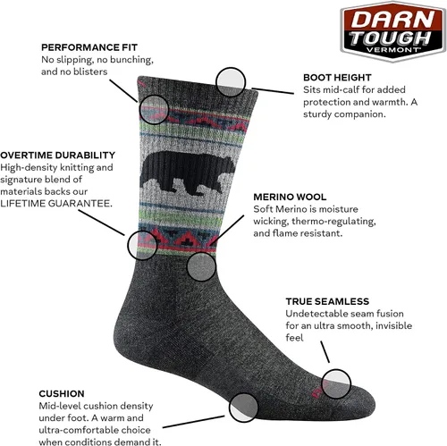 Vista 2 de Darn Tough VanGrizzle - Calcetín de peso medio con cojín, para hombre