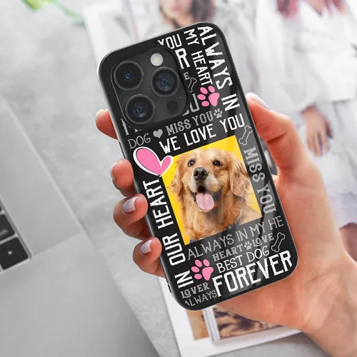 Vista 7 de Fundas personalizadas para teléfonos con nombre de perros y mascotas, Negro