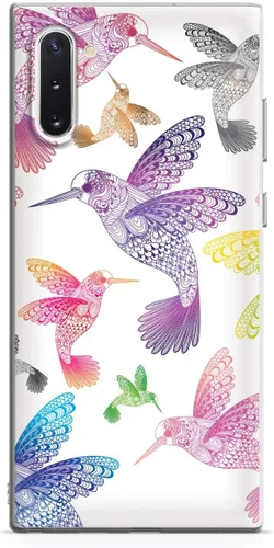 Vista 15 de Inspired Cases - Funda para iPhone 13 Mini con textura 3D - Funda protectora de goma para Apple iPhone 13 Mini - Zentangle Hummingbirds - Multicolor