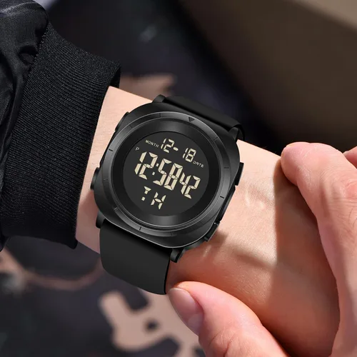 Vista 6 de Mens Gold Digital Waterproof Running Wrist Watch for Men Military Sports Tactical Dive Cheap Men's Wrist Watches Digital Black and Silver