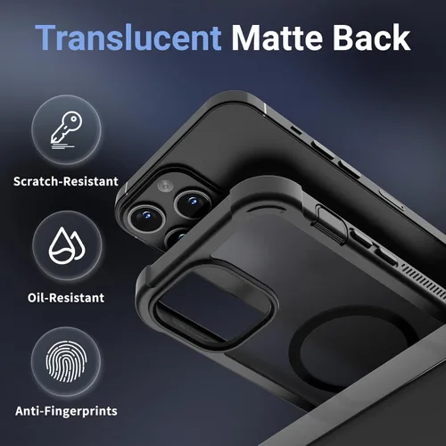 Vista 8 de Funda magnética para iPhone 13 Pro Max, protector de pantalla, compatible con MagSafe, protección contra caídas de grado militar, protección
