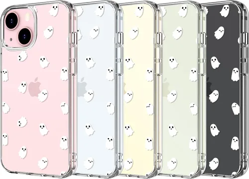 Vista 7 de LUHOURI Funda para iPhone 15 Plus con protector de pantalla, acrílico transparente Funda protectora de carga inalámbrica, ajuste delgado, diseños