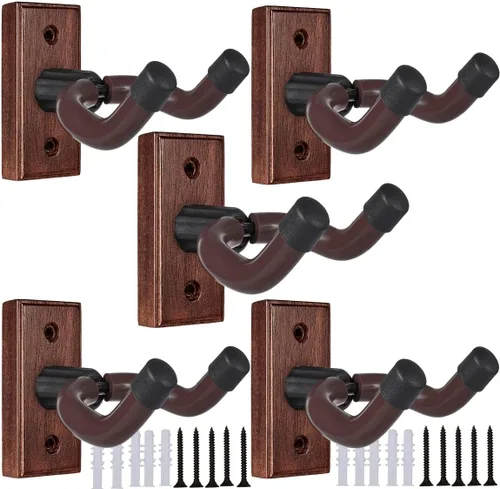 Vista 8 de Sound harbor Colgador de pared para guitarra, colgador de pared de madera maciza, 1 paquete