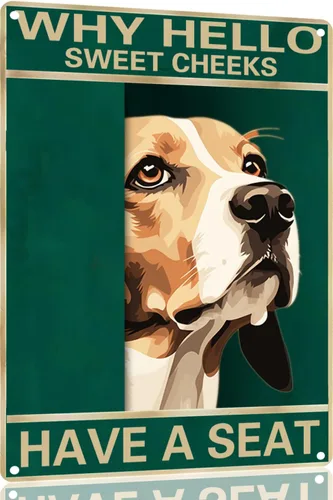 Vista 12 de Labrador Retriever - Letrero de metal con texto en inglés "Why Hello Sweet Cheeks Have A Seeks Have A Seeks" (1683)