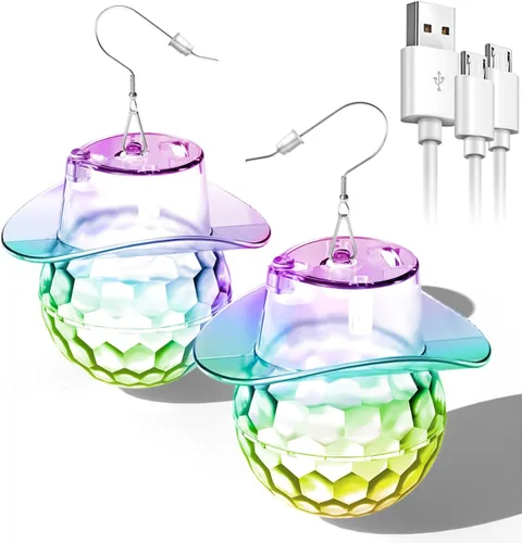 Vista 10 de Pendientes de discoteca iluminados, Plástico, Sin piedra preciosa Multicolor