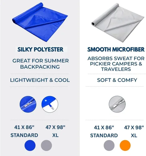 Vista 5 de The Friendly Swede Sleeping Bag Liner - Cold Weather Microfiber or Ultralight Polyester Adult Sleep Sack in 3 Sizes- for Hotel and Camping Sheets