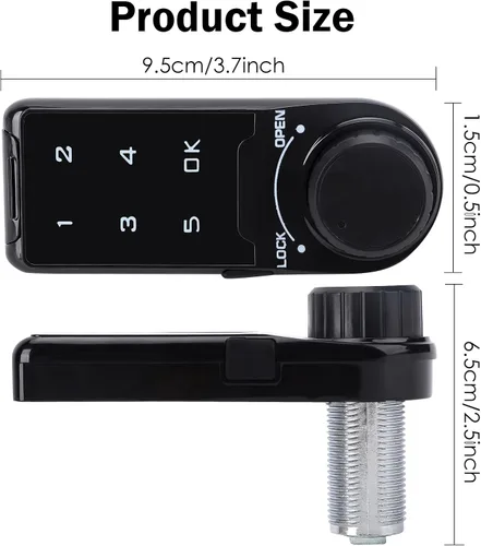Vista 2 de Cerradura electrónica para gabinete, cerradura de seguridad de código, cerraduras de cajón, cerradura de teclado digital con contraseña táctil