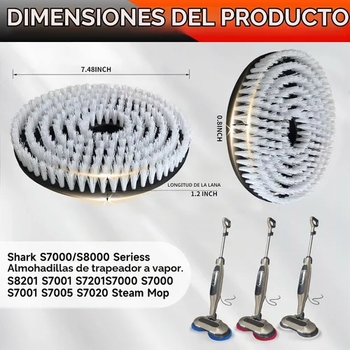 Vista 5 de S8201 Almohadillas de repuesto para fregona de vapor y fregona 2blanco 2verde
