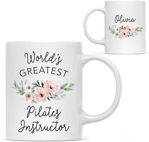 Vista 31 de Andaz Press Taza de café personalizada de 11 onzas, taza ejecutiva de relaciones públicas más grande del mundo, flor de anémona rosa, 1 paquete