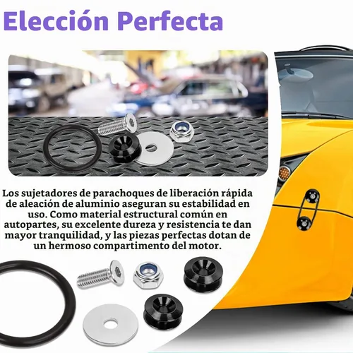 Vista 6 de Swpeet 54Pcs - 3 Pares Kit de Sujetadores de Liberación Rápida Negro, Kit Universal de Clips de Parachoques de Aluminio de Liberación Rápida