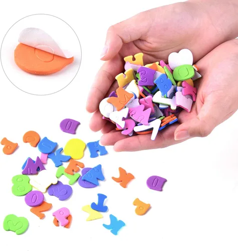 Vista 4 de Coopay Calcomanías autoadhesivas de espuma con números del alfabeto, colores surtidos para suministros de manualidades