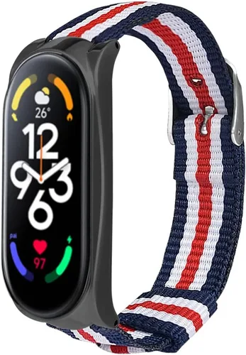 Vista 6 de Pulsera compatible con Xiaomi Mi Band 7, correa de repuesto de lona deportiva, ajustable, duradera, suave, ligera, compatible con Xiaomi Mi Band 7