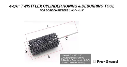 Vista 2 de Cilindro TwistFlex de carburo de silicio 240 de 4-1/8" para orificios de 3.9 "- 4.15" Flexible cylinder hone for honing, deburring and cross-hatch