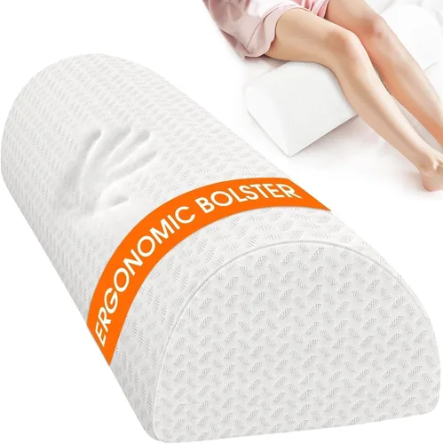 Vista 13 de Almohada grande de rodilla para dormir de lado, almohada de espuma viscoelástica de media luna para piernas, almohada de elevación de cuña de diseño