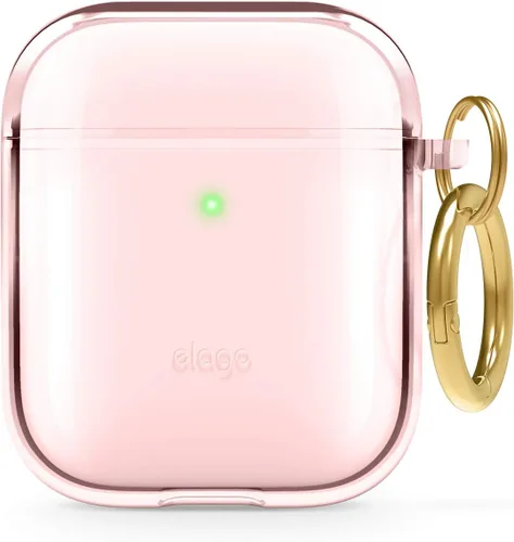 Vista 10 de Elago - Funda con llavero para audífonos AirPods 1 y 2 de Apple Transparente