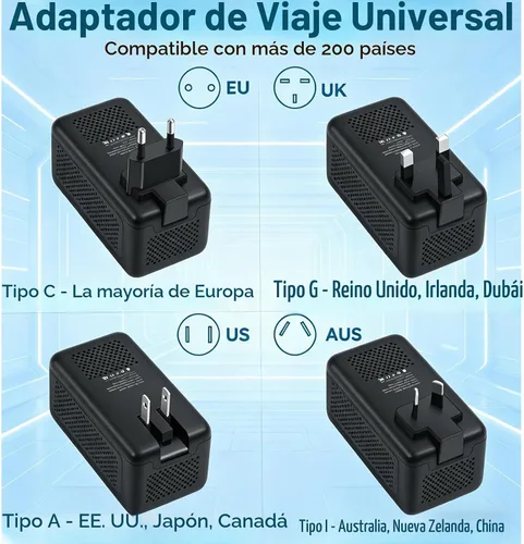 Vista 4 de Convertidor de voltaje de 2000 W de EE. UU. a Europa para secador de pelo, convertidor para viajes europeos, adaptador de convertidor de corriente