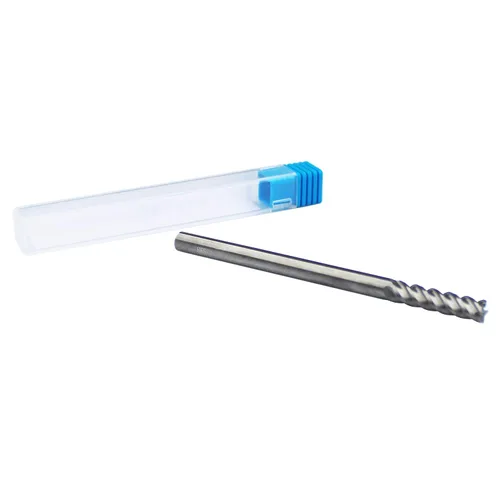 Vista 4 de HFS (R) Herramienta de corte de molino de extremo de carburo sólido 4 flauta 4 "longitud total, 1" longitud de corte, 1/4" de diámetro