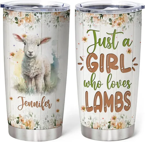 Vista 8 de Hyturtle Regalos personalizados para los amantes de los osos – Just A Girl Who Loves Bears - Vaso de acero inoxidable con nombre personalizado de 20