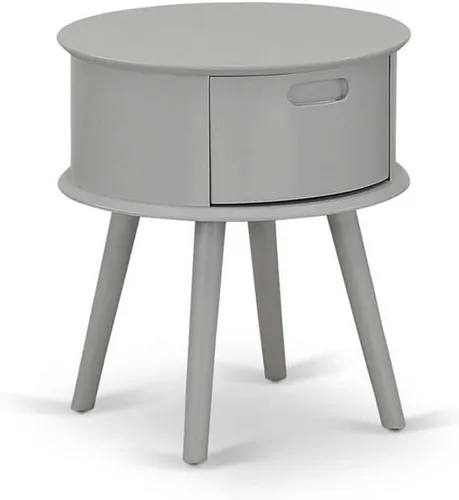 Vista 9 de East West Furniture GONE11 Gorgeous Gordon - Mesita de noche redonda de una pieza con cajón, 1 paquete, acabado negro