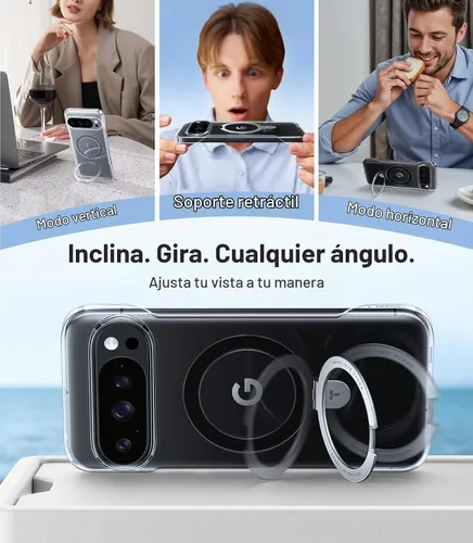 Vista 4 de TORRAS Funda delgada para Google Pixel 10 Pro XL transparente, compatible con MagSafe, marco de borde abierto, funda para teléfono para Pixel 10 Pro