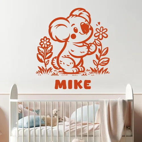 Vista 11 de Calcomanías de pared de animales, calcomanías personalizables con nombre de bebé y decoración de animales del bosque, calcomanías de pared