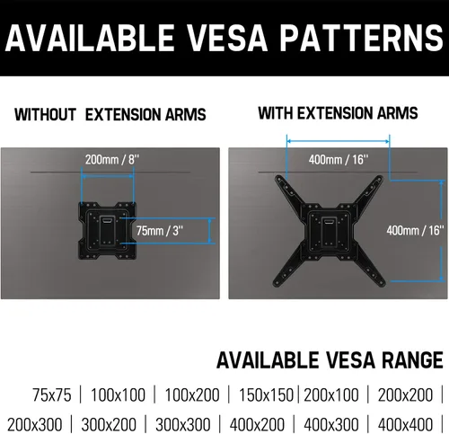 Vista 6 de Mounting Dream Soporte de pared para TV de movimiento completo, de 26 a 55