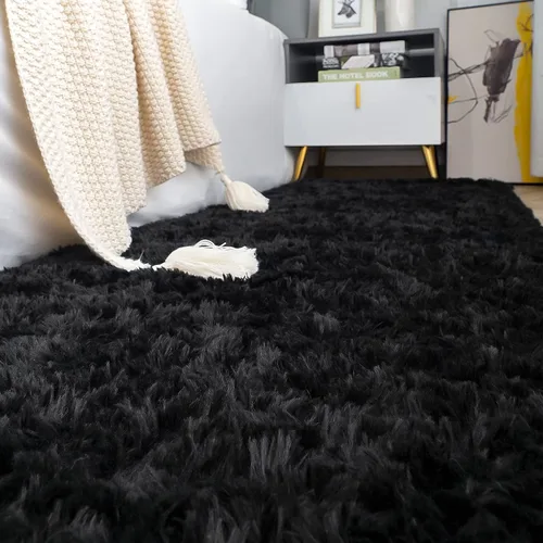 Vista 2 de ISEAU Alfombra de pasillo cómoda y esponjosa para dormitorio, de felpa con base de goma antideslizante, para dormitorio de bebé, al lado de la cama