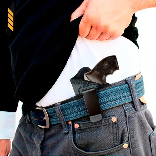 Vista 3 de IWB Revolver Holster by Houston Gun Holsters - ECO Leather Concealed Carry Soft Material - Suede Interior for Protection - Fits Any 38 J Frames