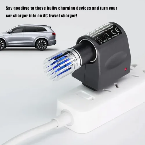 Vista 6 de Convertidor universal de CA a CC, DC 12 V 500 mA para encendedor de cigarrillos de coche, adaptador de enchufe de enchufe de pared para electrónica