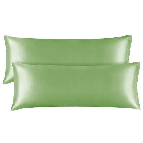 Vista 107 de BEDELITE Funda de almohada de satén para cabello y piel, súper suave y refrescante similar a las fundas de almohada de seda, paquete de 2 con cierre