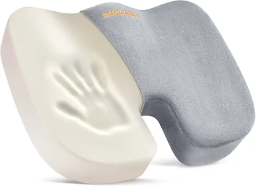 Vista 8 de SAIREIDER Cojín para Silla de Oficina, Cojín de Asiento de Automóvil, Almohadillas de Cojín de Coxis de Espuma Viscoelástica para Dolor de Coxis