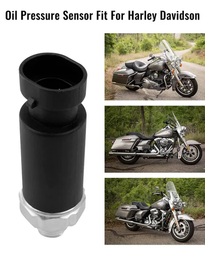 Vista 2 de Sensor de presión de aceite apto para Harley Davidson FLHTC FLHTK FLHTRU FLTRX FLHX Reemplazar 74438-99 74438-99A 32-1396, negro