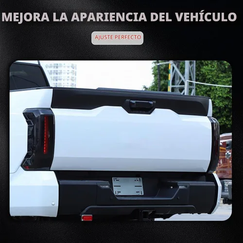 Vista 6 de Cubierta de Luz Trasera Carcasa de Lámpara Trasera Protector de Pantalla Marco de Moldura Compatible con Toyota Tundra 2022 2023 2024 2025, ABS