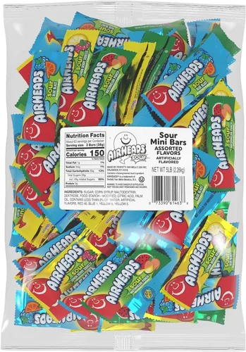 Vista 25 de Airheads Mini barras de caramelo, paquete variado de Taffy, bolsa de 80