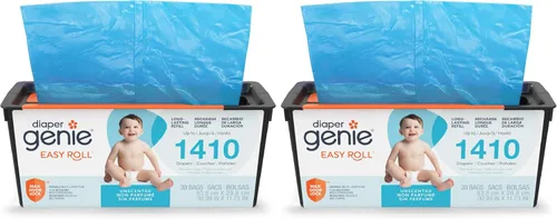 Vista 16 de Diaper Genie Recarga fácil de enrollar 30 bolsas por recambio Capacidad para hasta 1410 pañales para recién nacidos Control de olores Bolsas