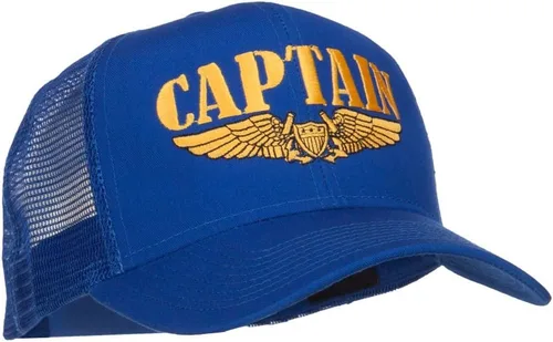 Vista 5 de e4Hats.com Gorra de malla bordada con logotipo de Captain Wing