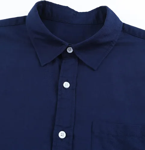 Vista 7 de JMIERR Camisa de vestir de manga larga con botones y lino de algodón para hombre